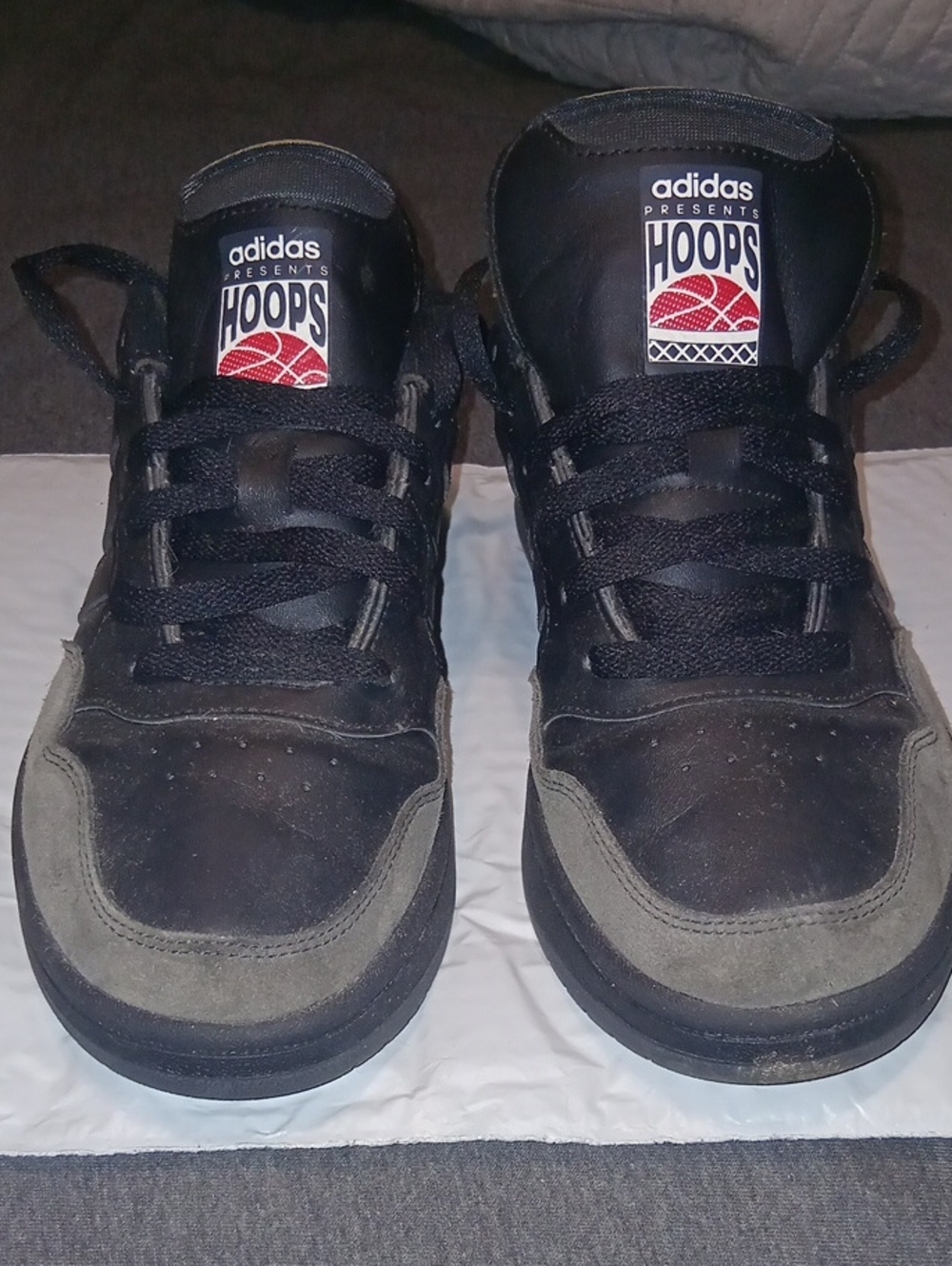 adidas Hoops Men's Black & Gray Low-Top Sneakers